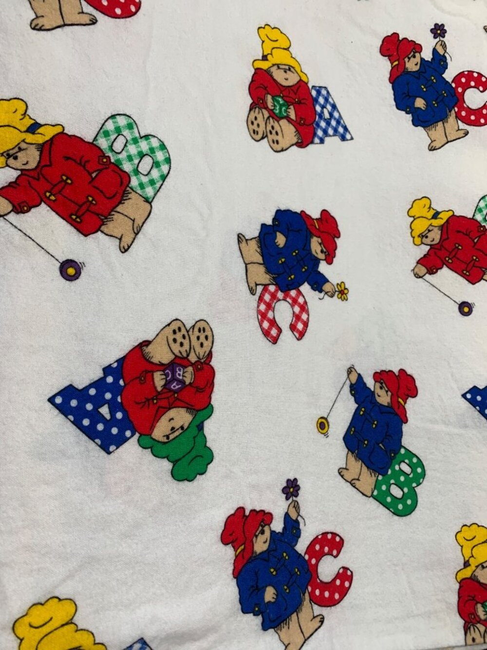 Paddington Bear Alphabet Flannel Fabric 24" x 42"